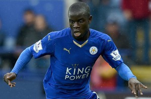 LEICESTER, ENGLAND - OCTOBER 24: N'Golo Kante of Leicester during the Barclays Premier League match between Leicester City and Crystal Palace at The King Power Stadium on October 24, 2015 in Leicester, England. (Photo by Ross Kinnaird/Getty Images)